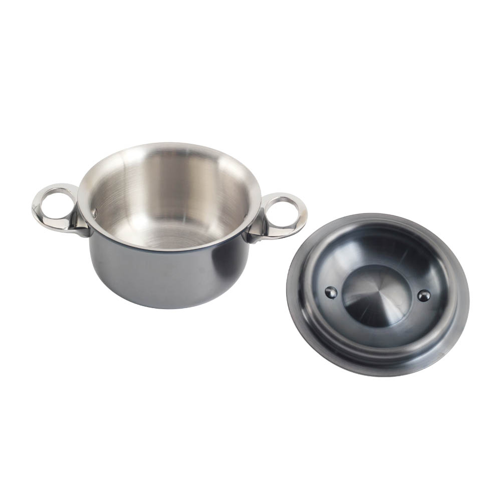 Gun Black Stainless Steel Tri-Ply Mini Sauce Pot