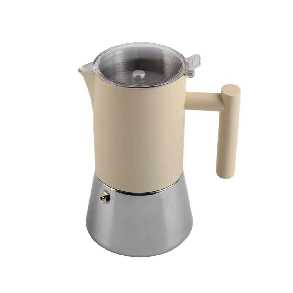 Stainless Steel Moka Pot With Clear Lid