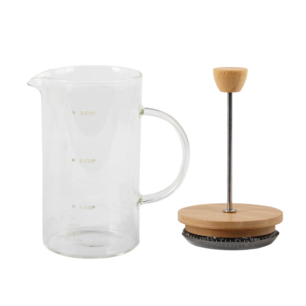 High-Heat Borosilicate Glass French Press With Bamboo Lid