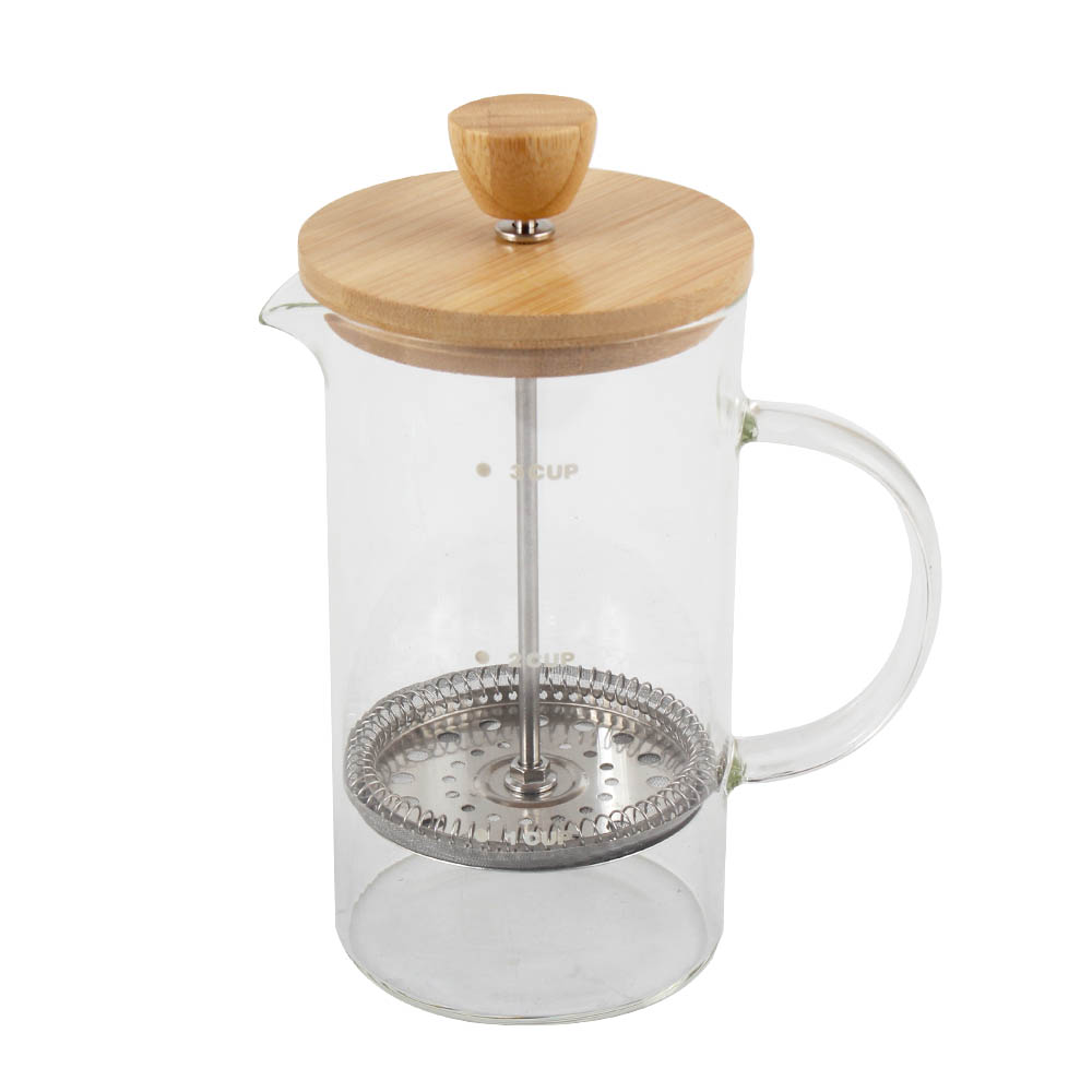 High-Heat Borosilicate Glass French Press With Bamboo Lid