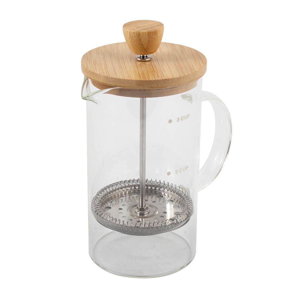 High-Heat Borosilicate Glass French Press With Bamboo Lid