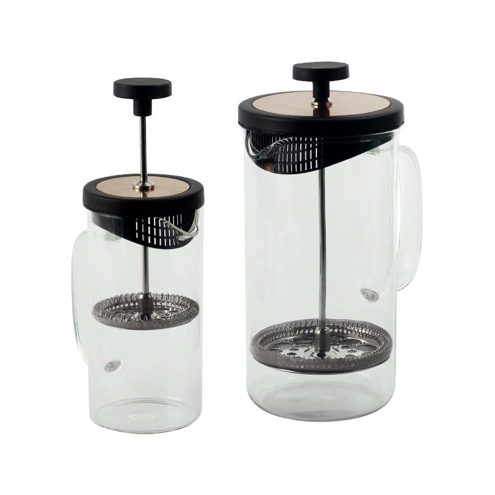 Stainless Steel Filter Plunger System & Durable Borosilicate Heat Resistant Coffee Press