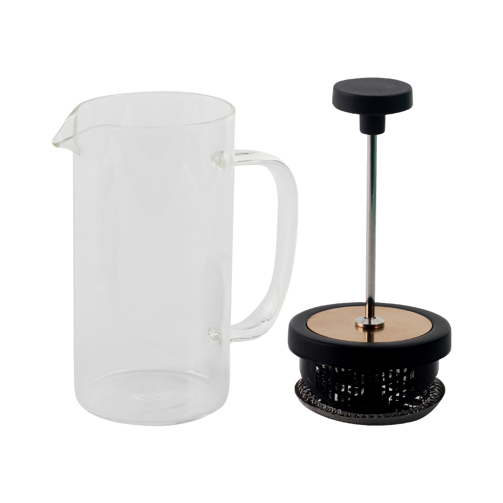 Stainless Steel Filter Plunger System & Durable Borosilicate Heat Resistant Coffee Press