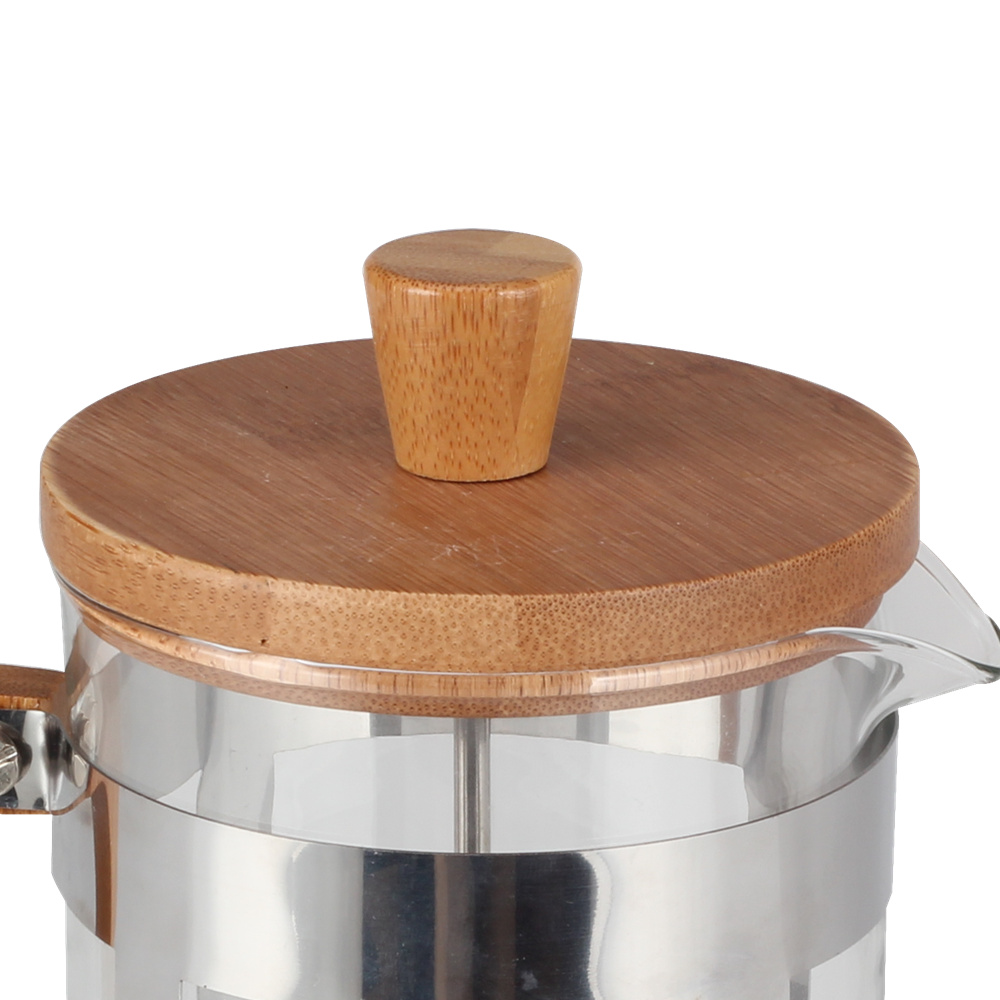 1000ml Stainless Steel Coffee Press With Bamboo Handle