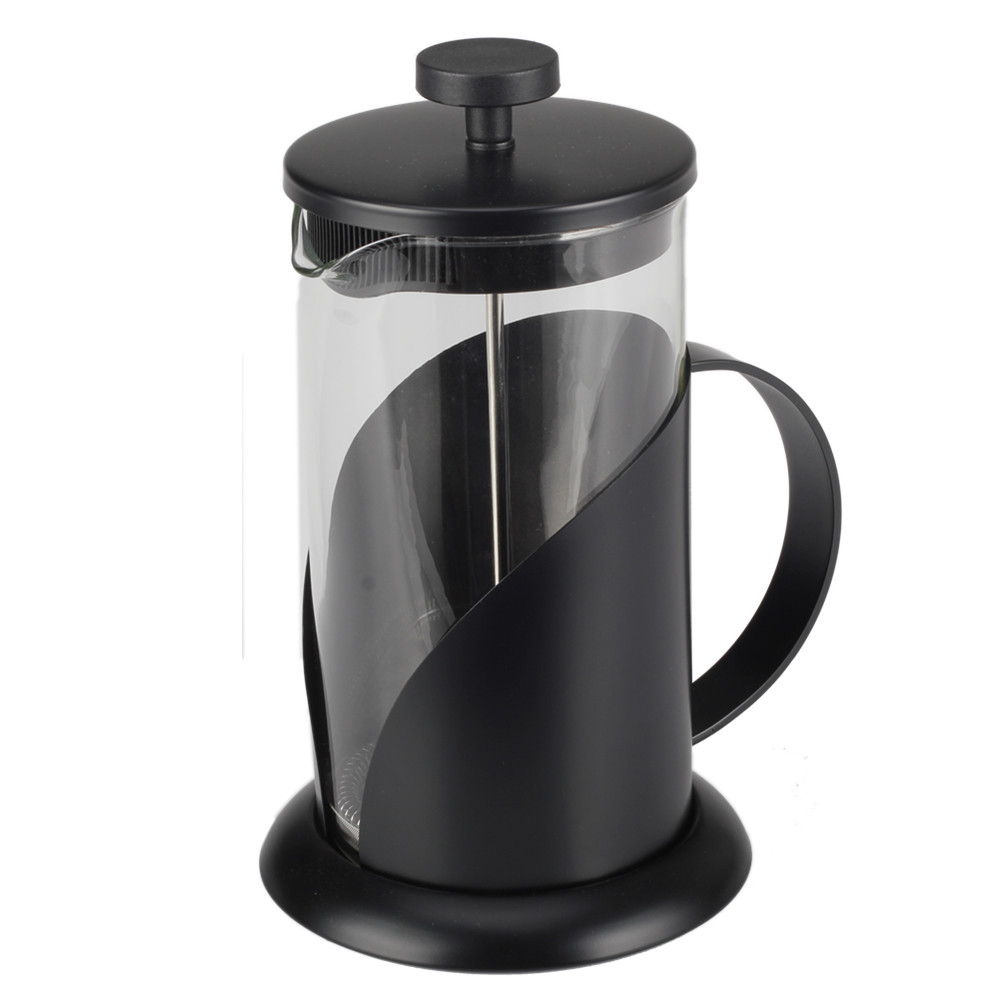 Matt Black Glass Stainless Steel Coffee Press 1L