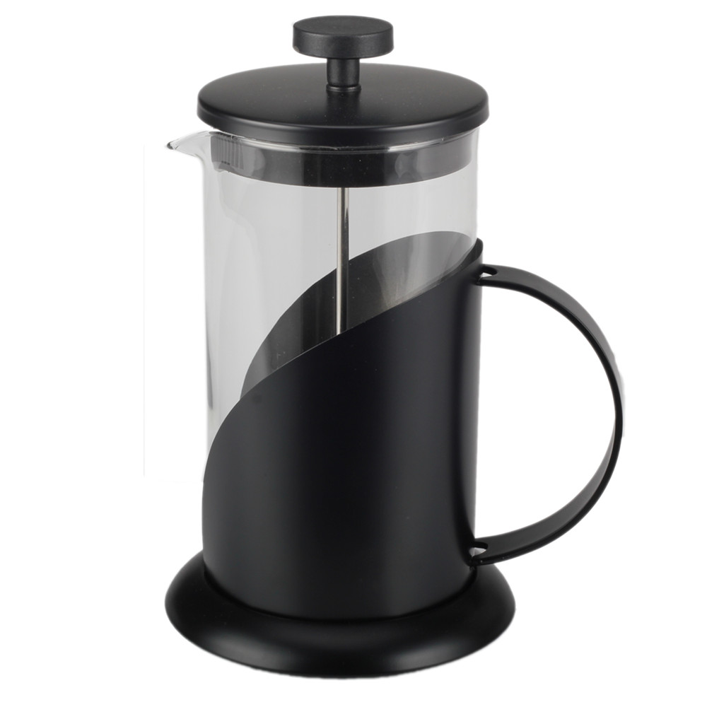 Matt Black Glass Stainless Steel Coffee Press 1L