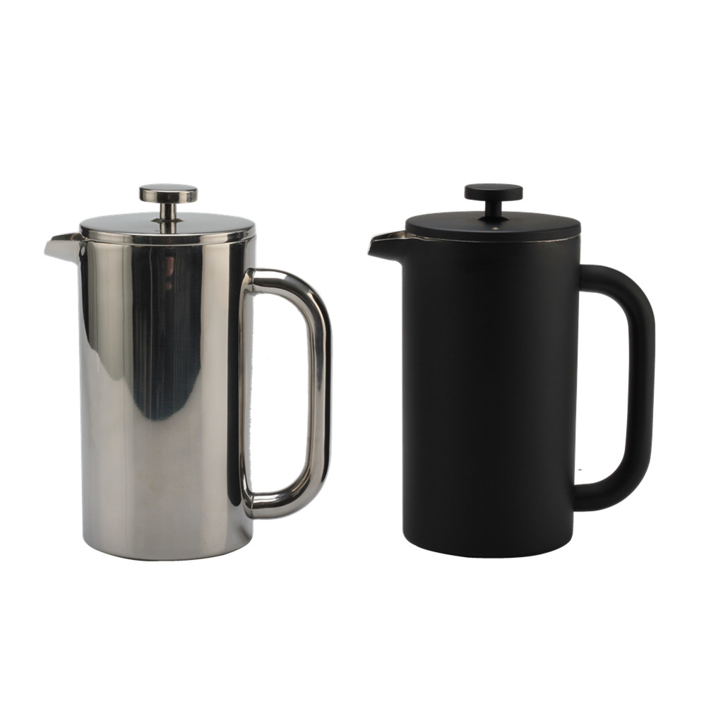 Matt /Silver High Quality Stainless Steel Manual Coffee Makers 34oz