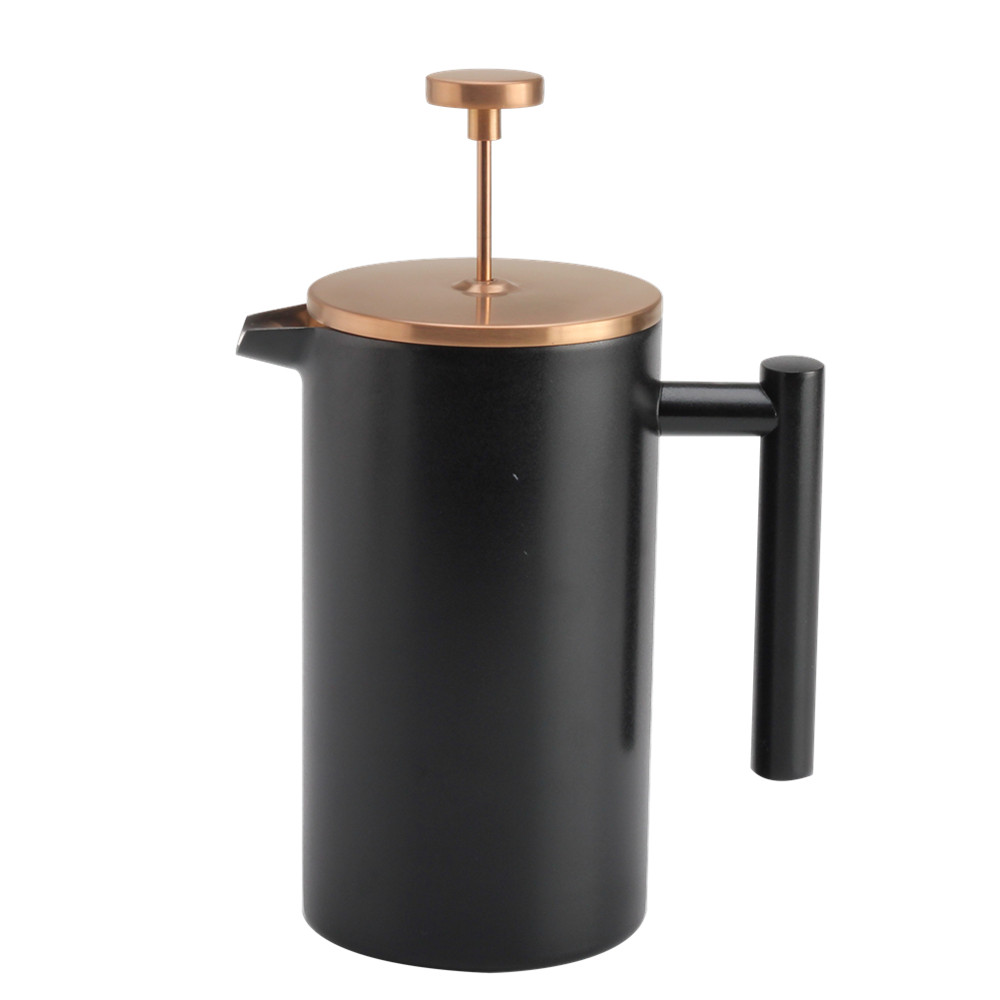 Black Stainless Steel French Press Coffee Maker