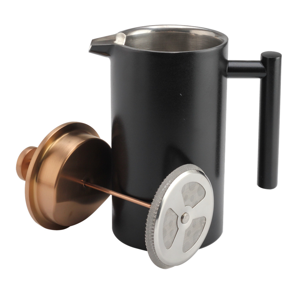 Black Stainless Steel French Press Coffee Maker