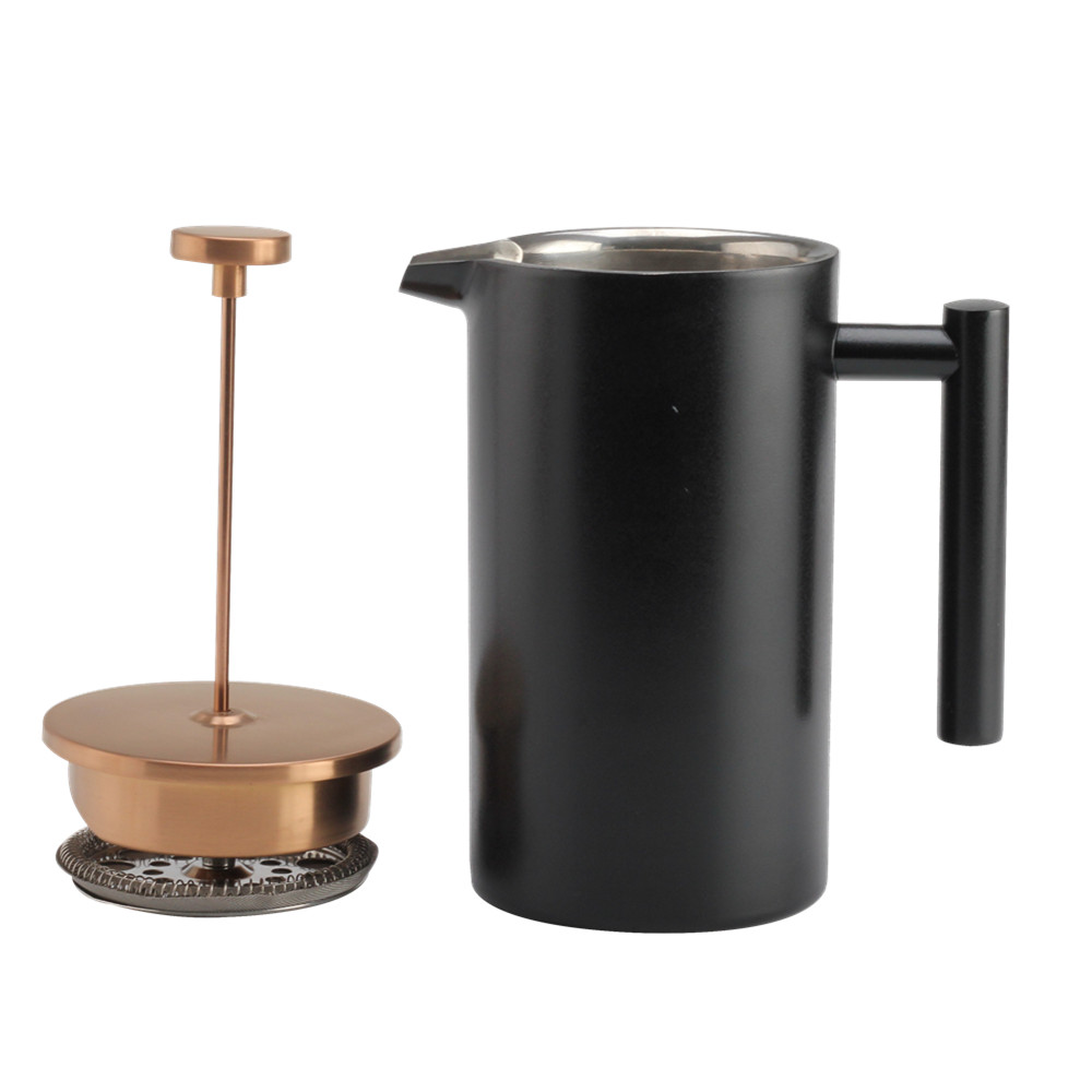 Black Stainless Steel French Press Coffee Maker