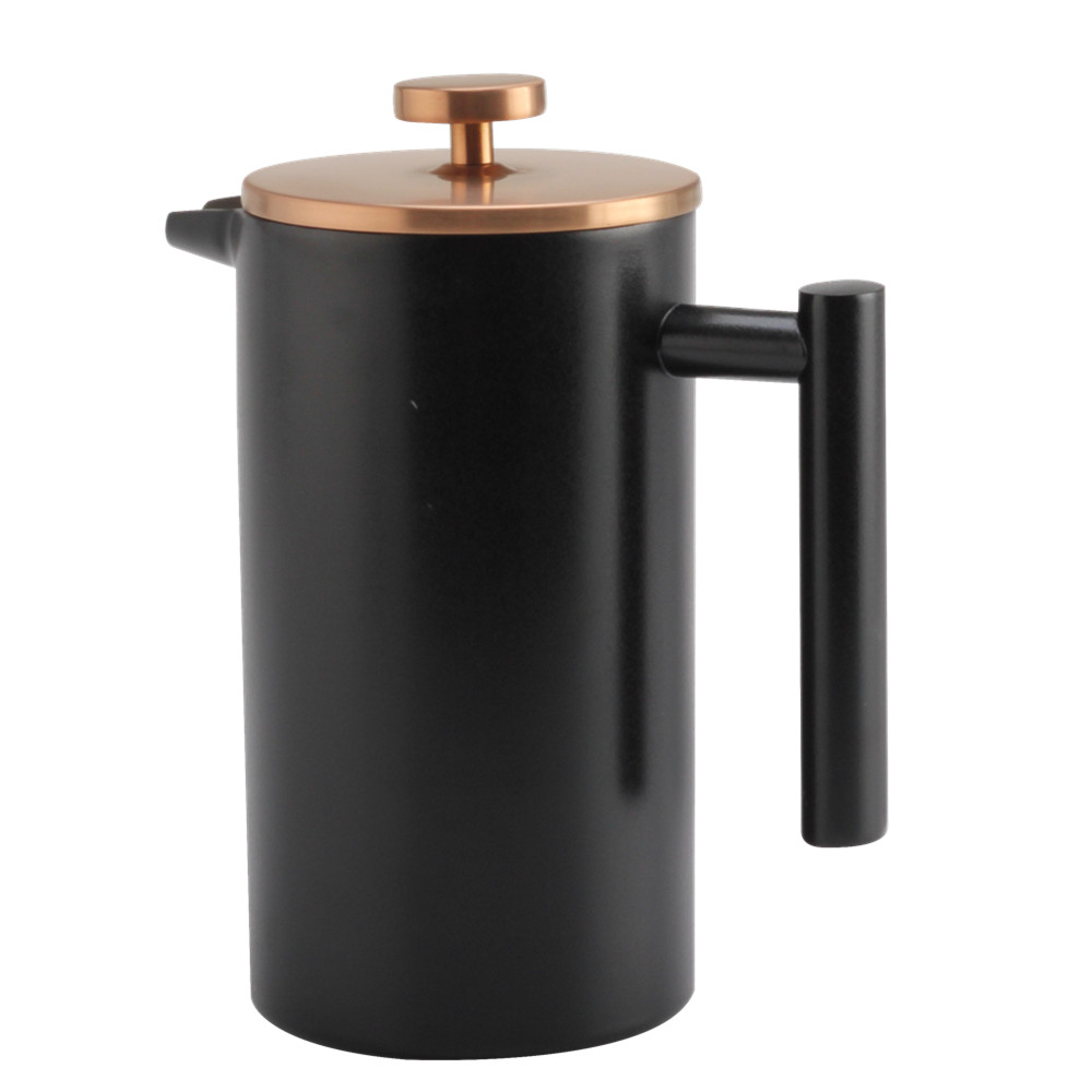 Black Stainless Steel French Press Coffee Maker