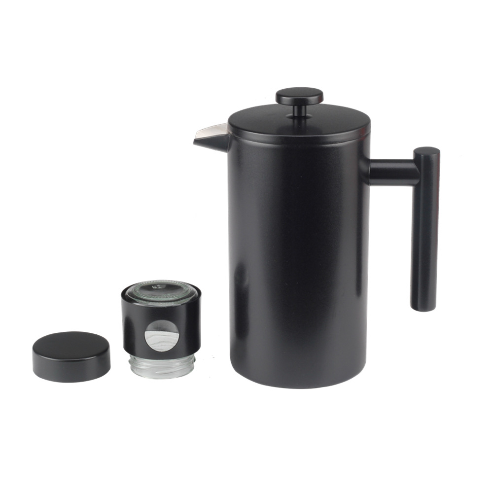 Double Walled Insulated Coffee & Tea Brewer Pot & Maker With Small Jar