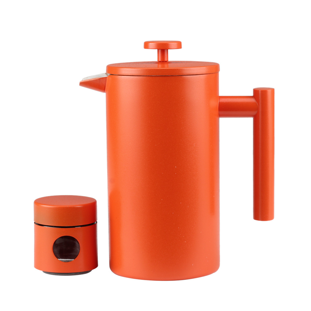 Double Walled Insulated Coffee & Tea Brewer Pot & Maker With Small Jar