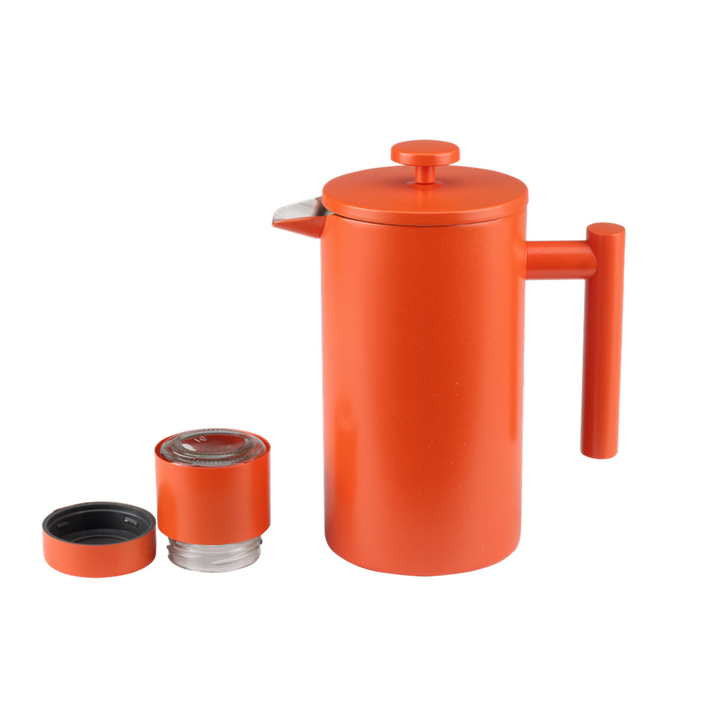 Double Walled Insulated Coffee & Tea Brewer Pot & Maker With Small Jar