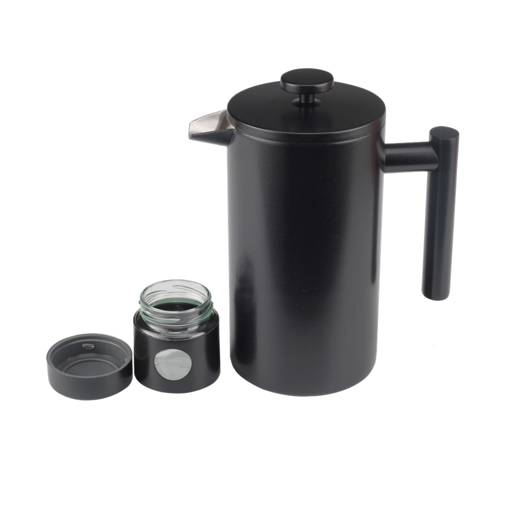 Double Walled Insulated Coffee & Tea Brewer Pot & Maker With Small Jar