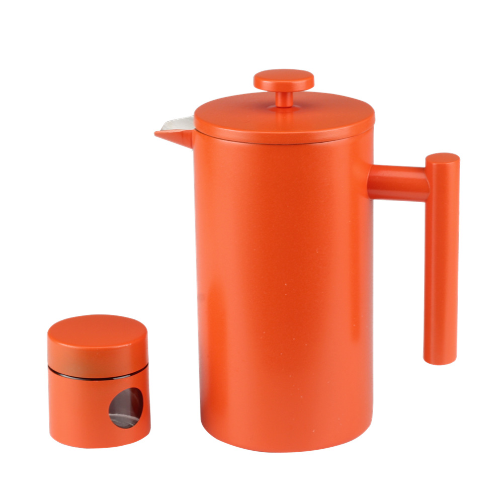 Double Walled Insulated Coffee & Tea Brewer Pot & Maker With Small Jar