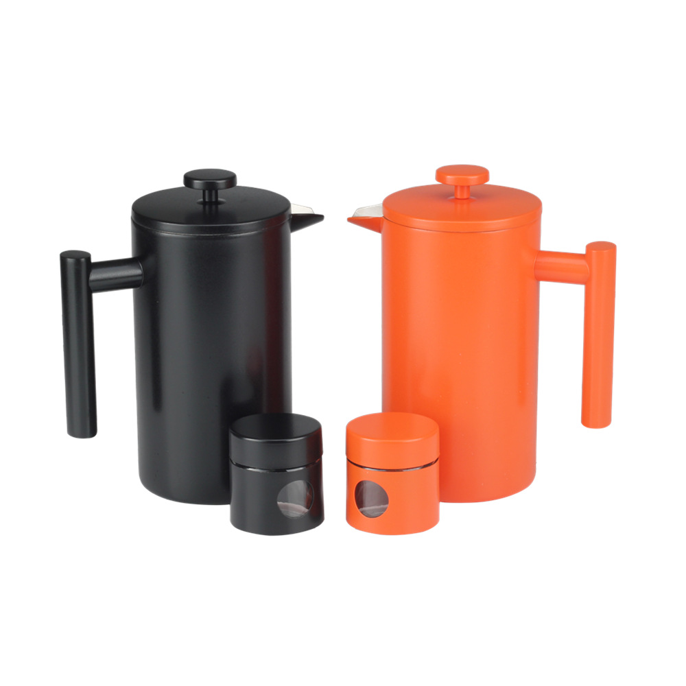 Double Walled Insulated Coffee & Tea Brewer Pot & Maker With Small Jar