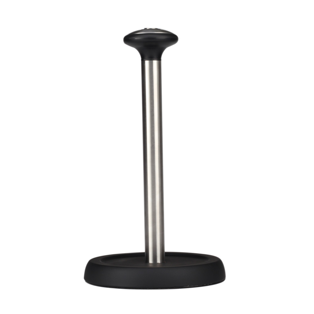 Paper Towel Holder Countertop - Stainless Steel (Silver & Black)