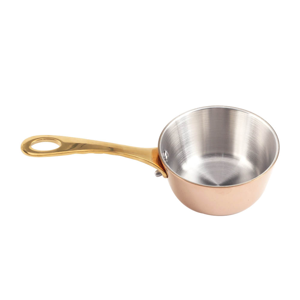 Tri-Ply Stainless Steel Mini Sauce Pan With Golden Handle