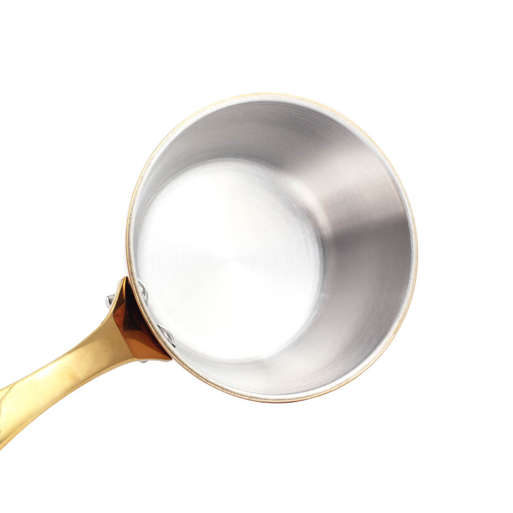 Tri-Ply Stainless Steel Mini Sauce Pan With Golden Handle