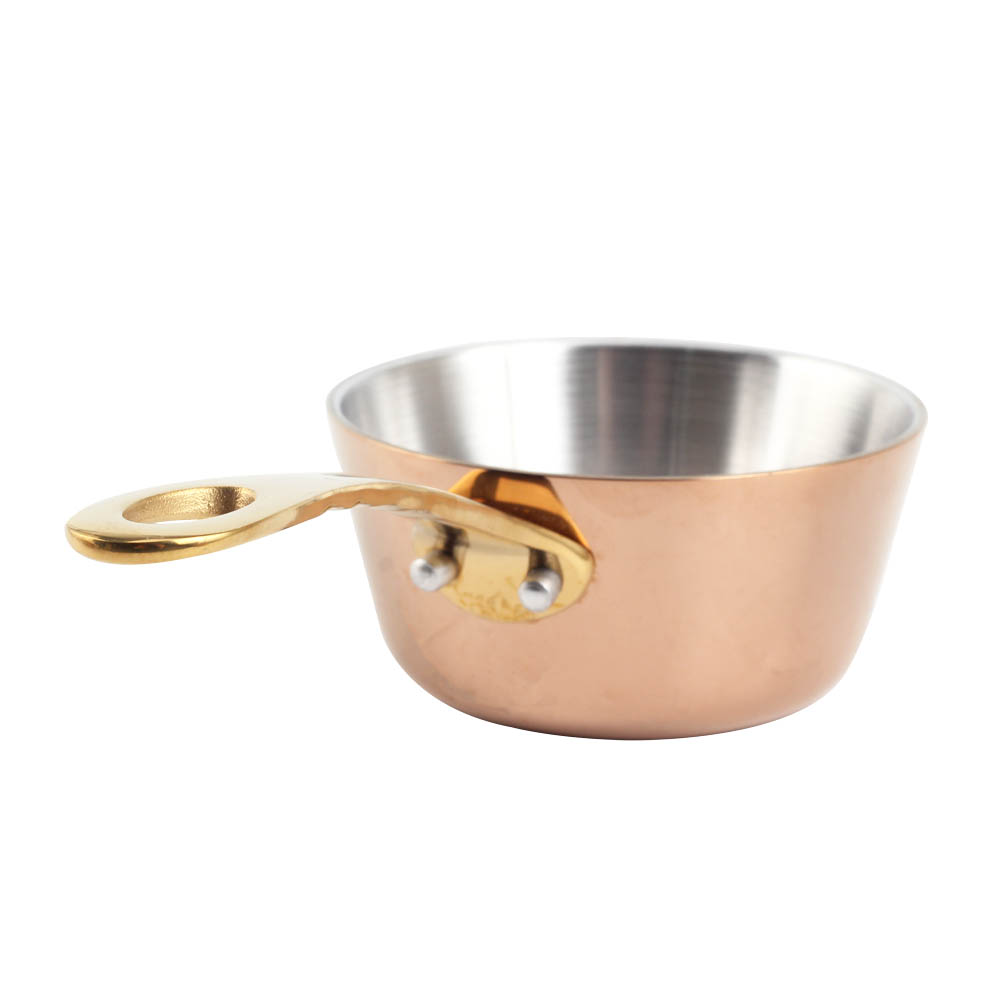 Tri-Ply Stainless Steel Mini Sauce Pan With Golden Handle