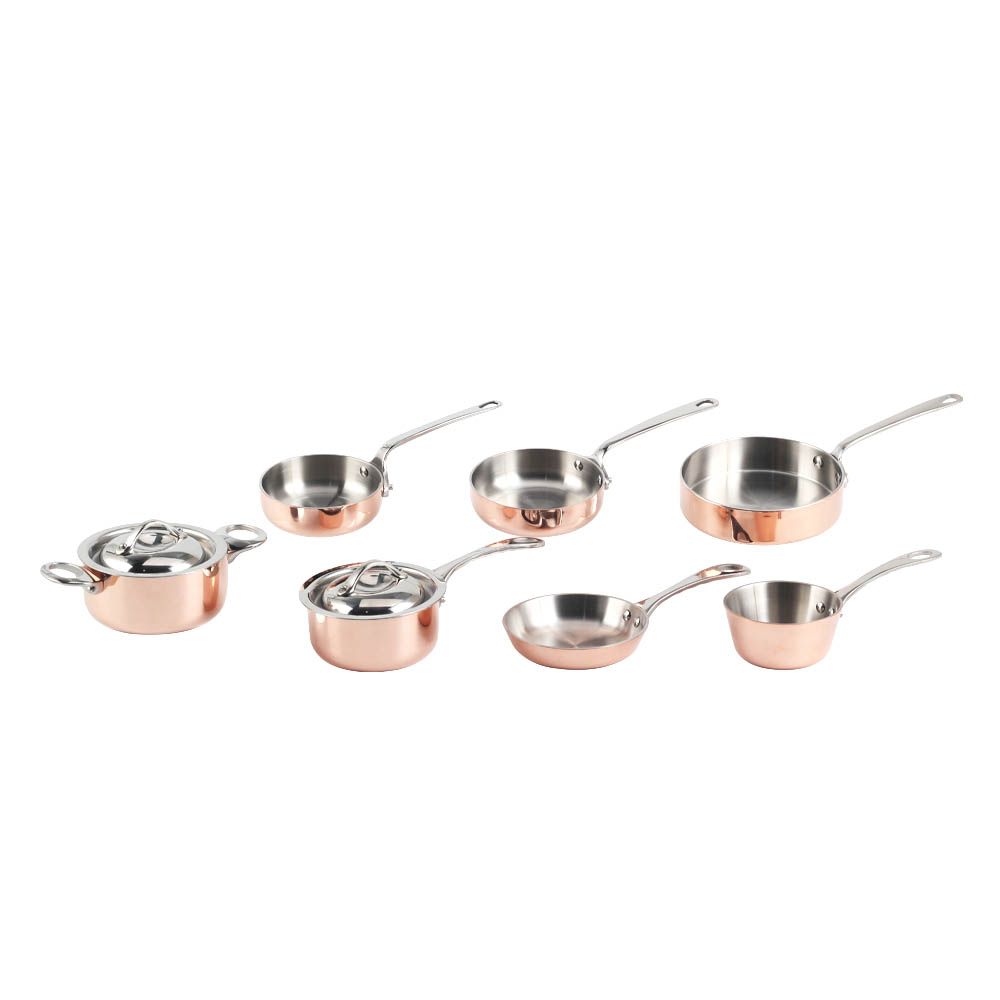 Rose Gold Stainless Steel Mini Sauce Pan And Pot Set