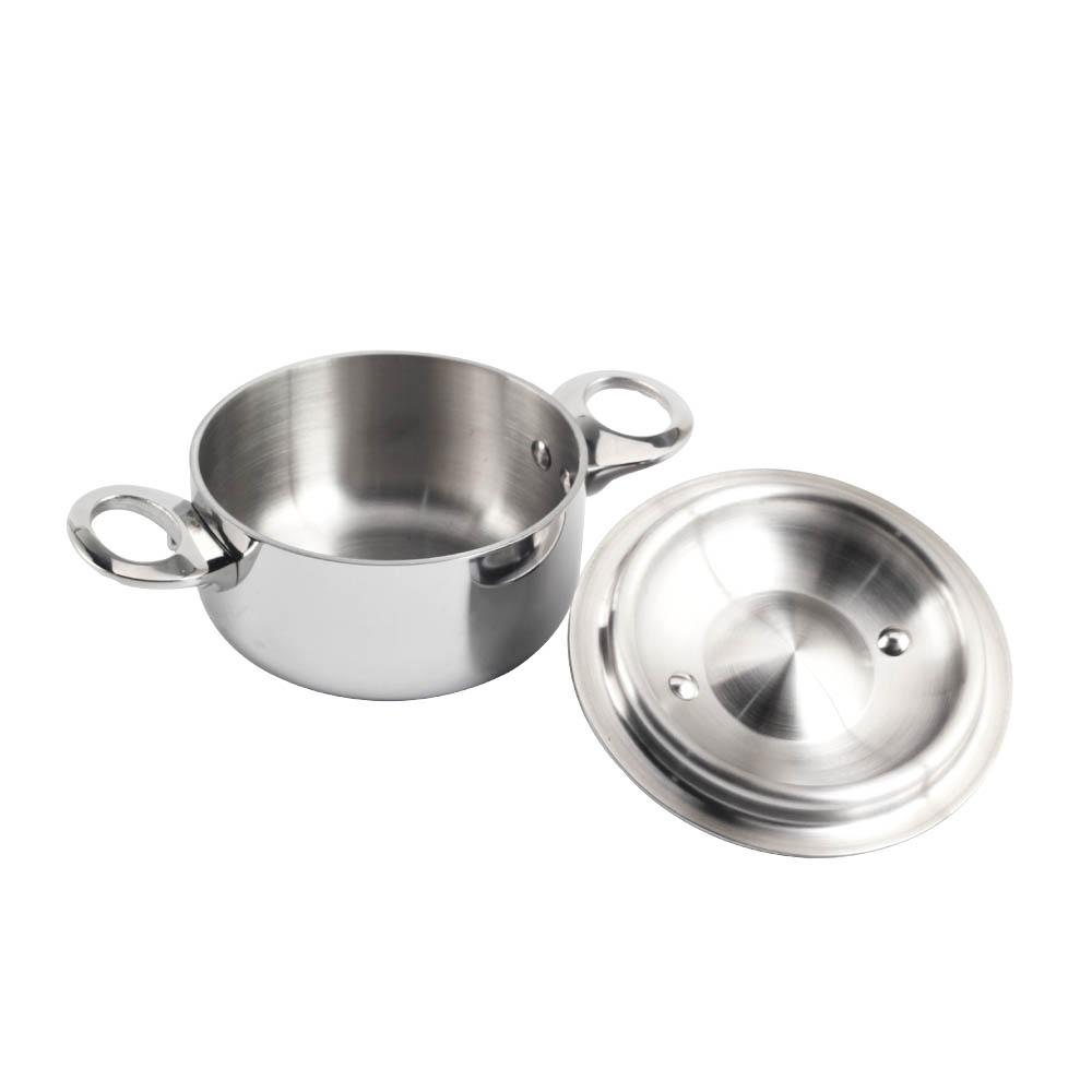 Silver Triply Mini Stainless Steel  Sauce Pot With Cover