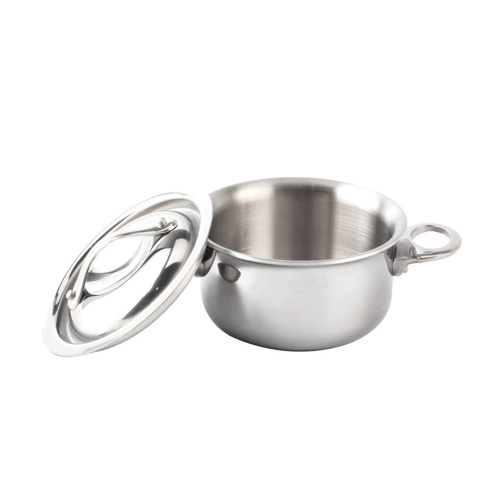 Silver Triply Mini Stainless Steel  Sauce Pot With Cover