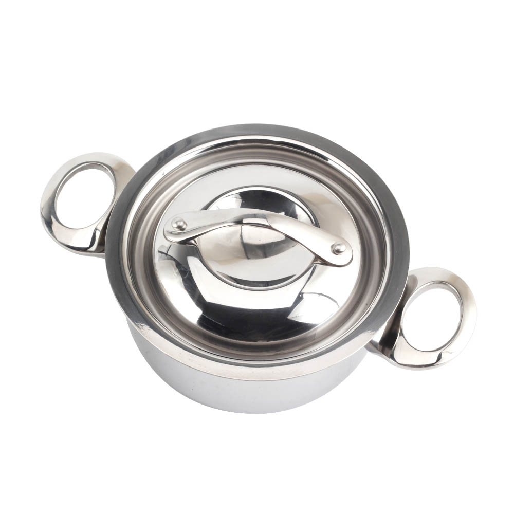 Silver Triply Mini Stainless Steel  Sauce Pot With Cover