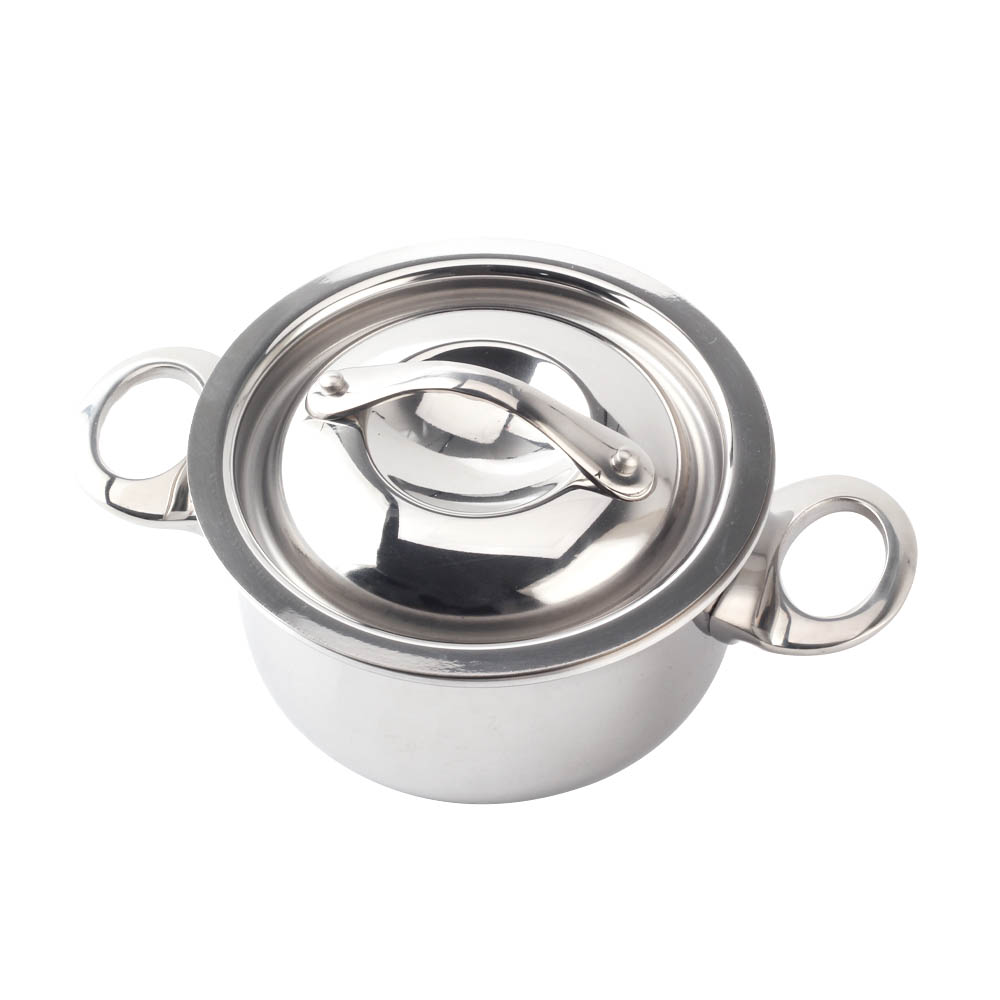 Silver Triply Mini Stainless Steel  Sauce Pot With Cover