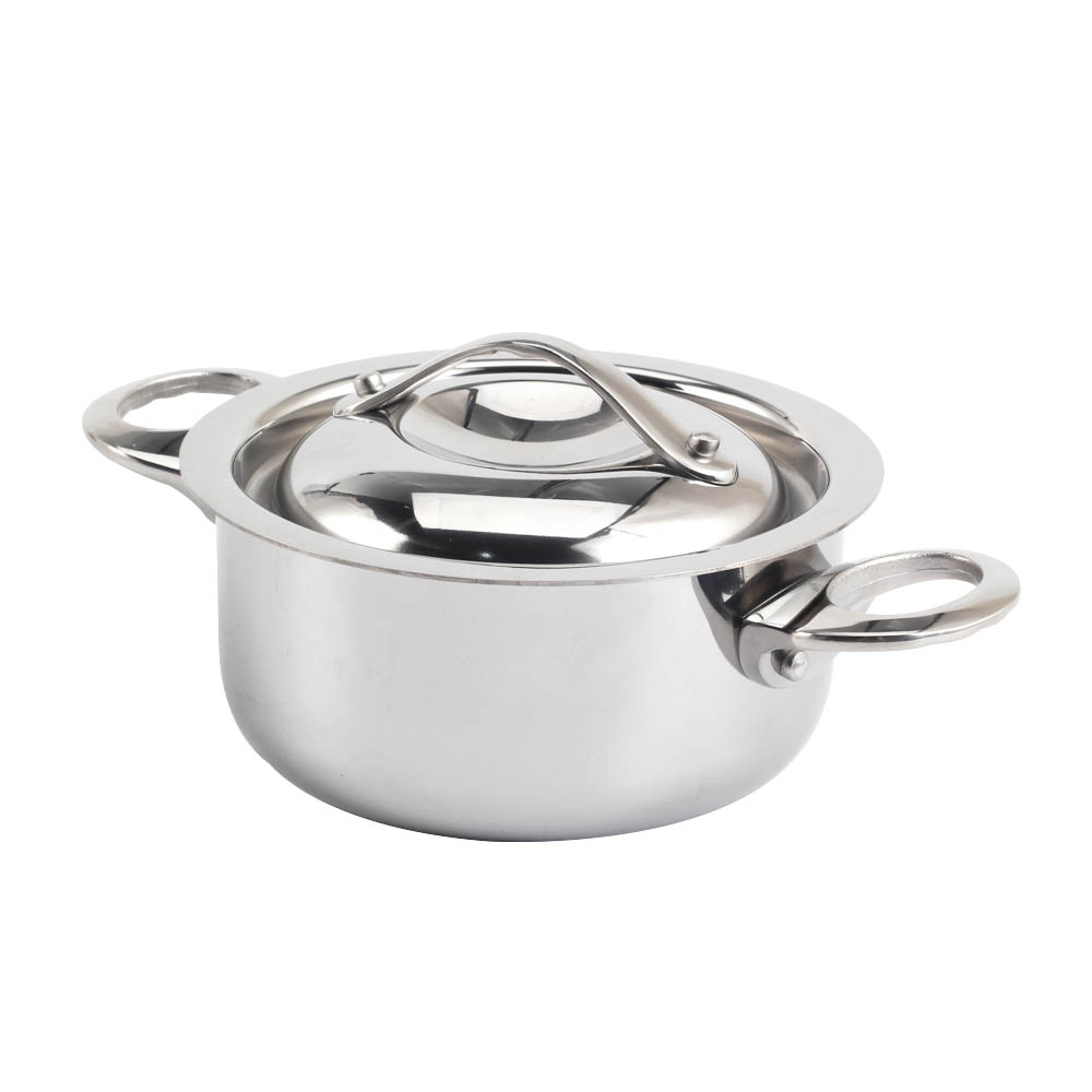 Silver Triply Mini Stainless Steel  Sauce Pot With Cover