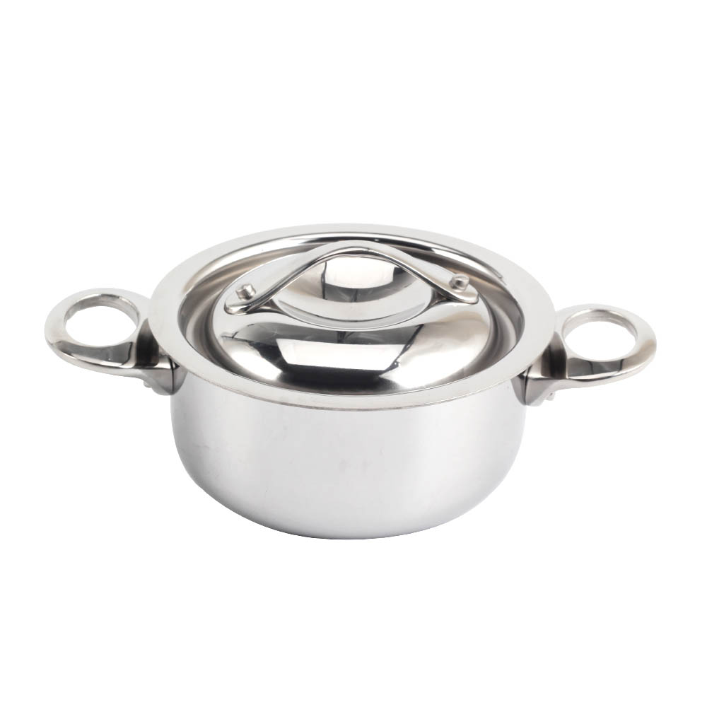 Silver Triply Mini Stainless Steel  Sauce Pot With Cover