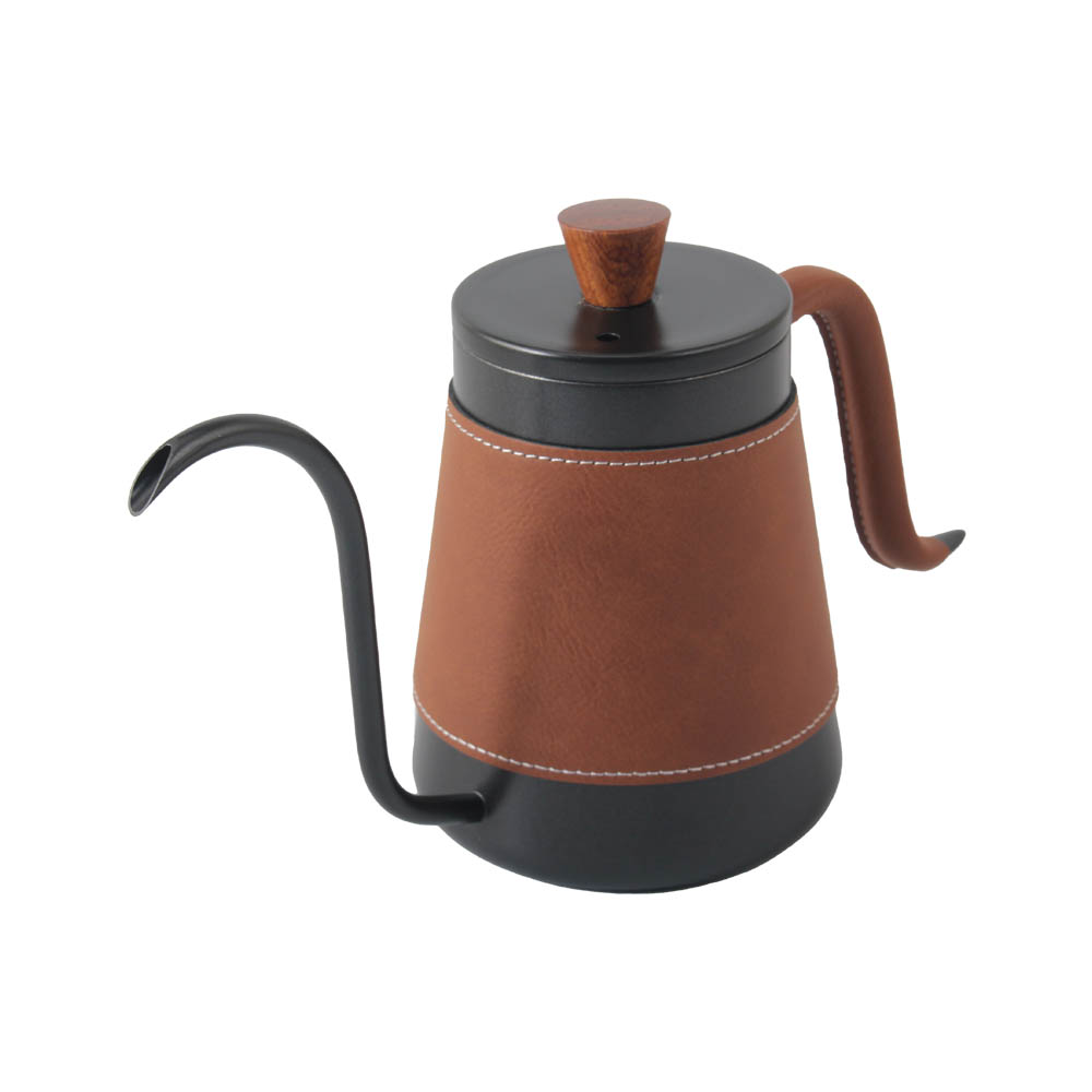 Pour Over Coffee Kettle With Gooseneck And Leather Cover