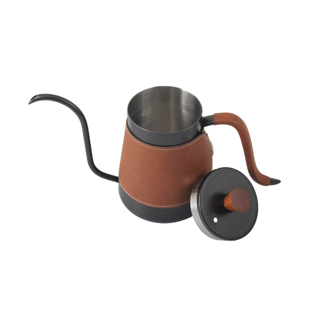 Pour Over Coffee Kettle With Gooseneck And Leather Cover