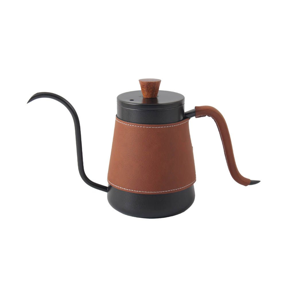 Pour Over Coffee Kettle With Gooseneck And Leather Cover