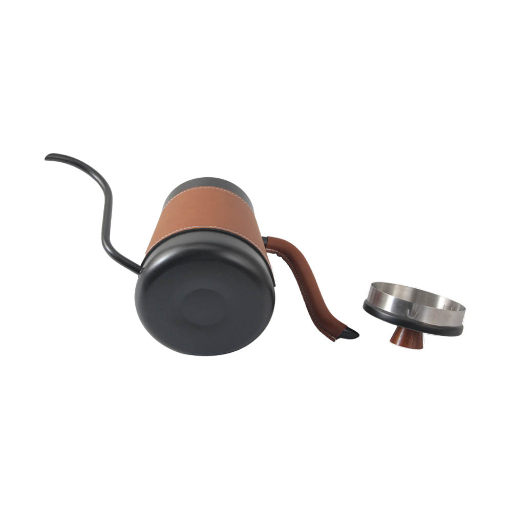 Pour Over Coffee Kettle With Gooseneck And Leather Cover