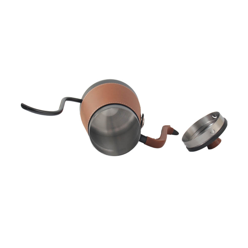 Pour Over Coffee Kettle With Gooseneck And Leather Cover