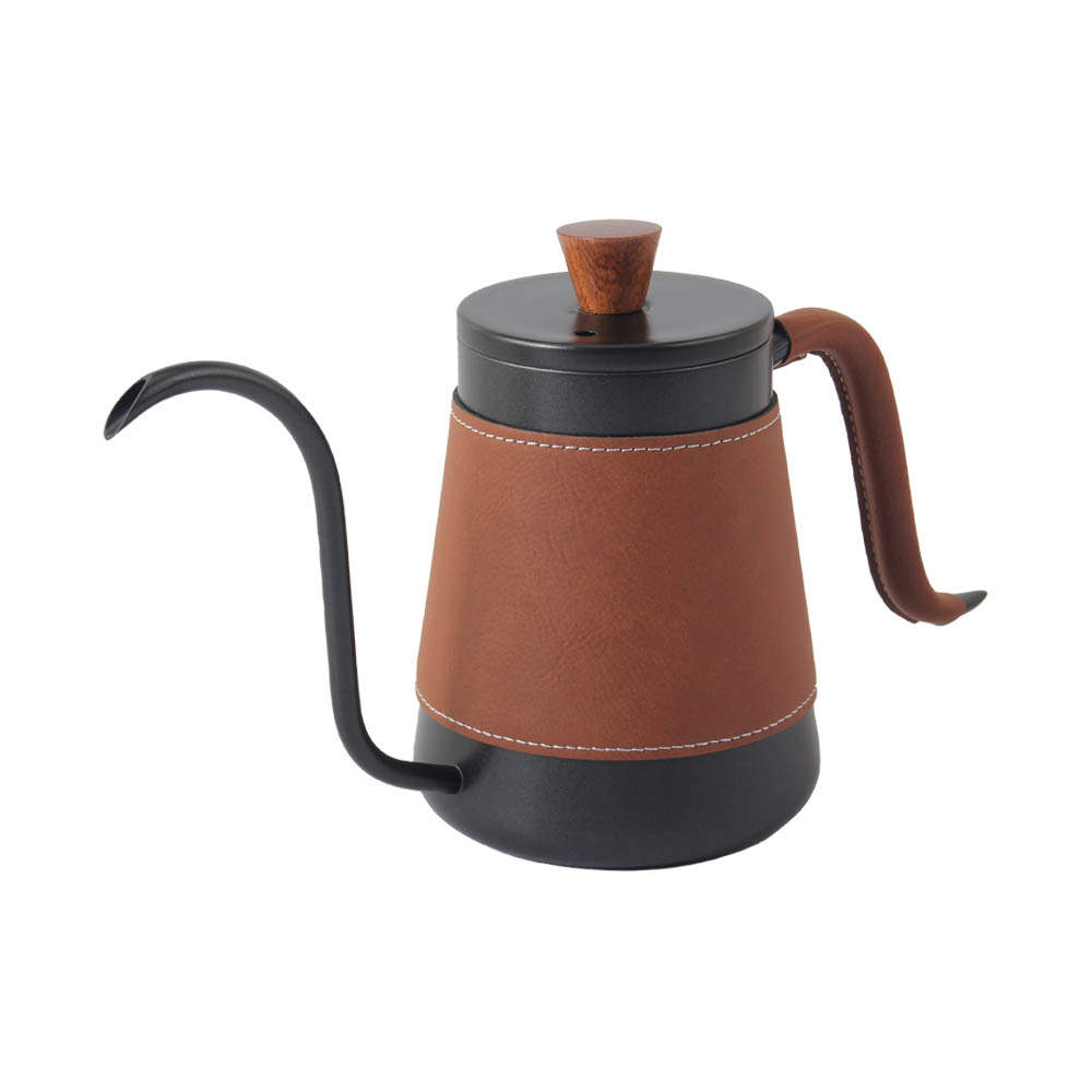 Pour Over Coffee Kettle With Gooseneck And Leather Cover