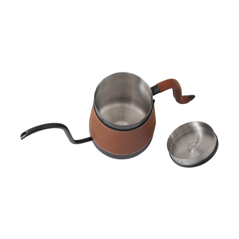 Pour Over Coffee Kettle With Gooseneck And Leather Cover