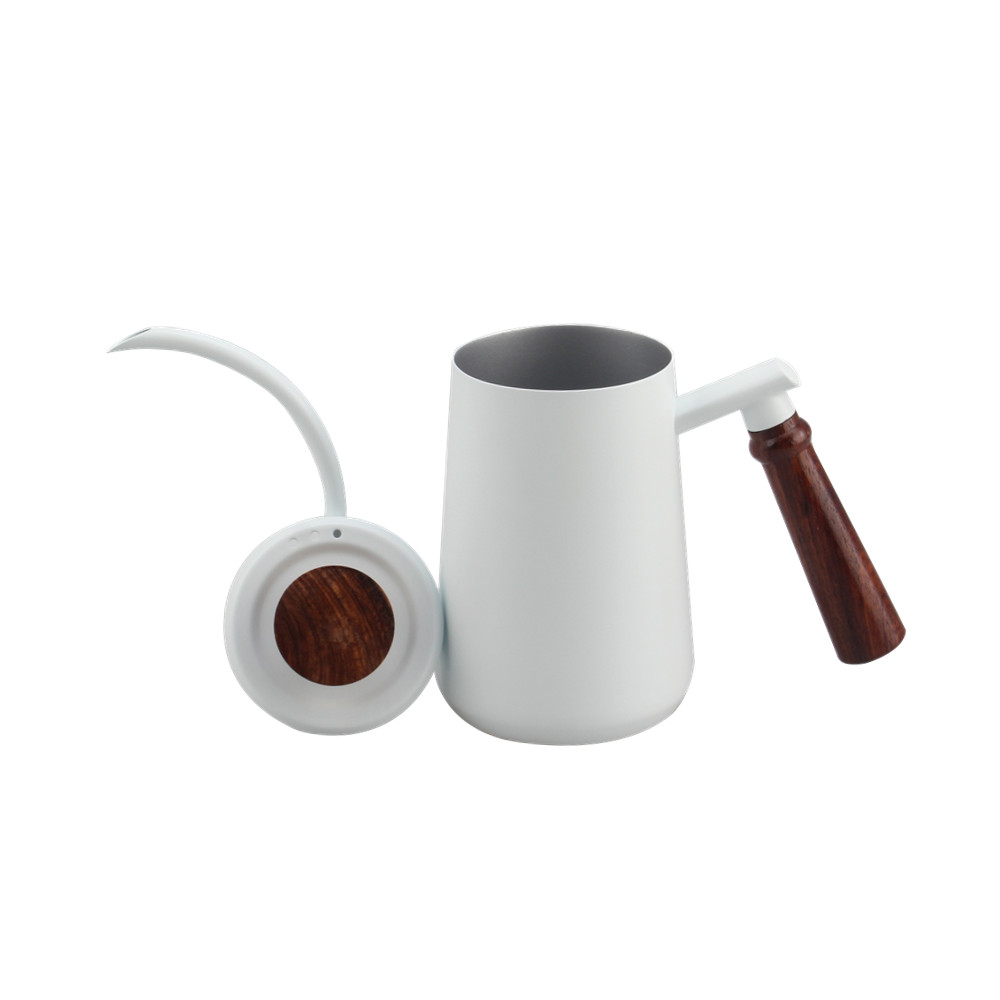 White Pour Over Coffee Kettle With Lid