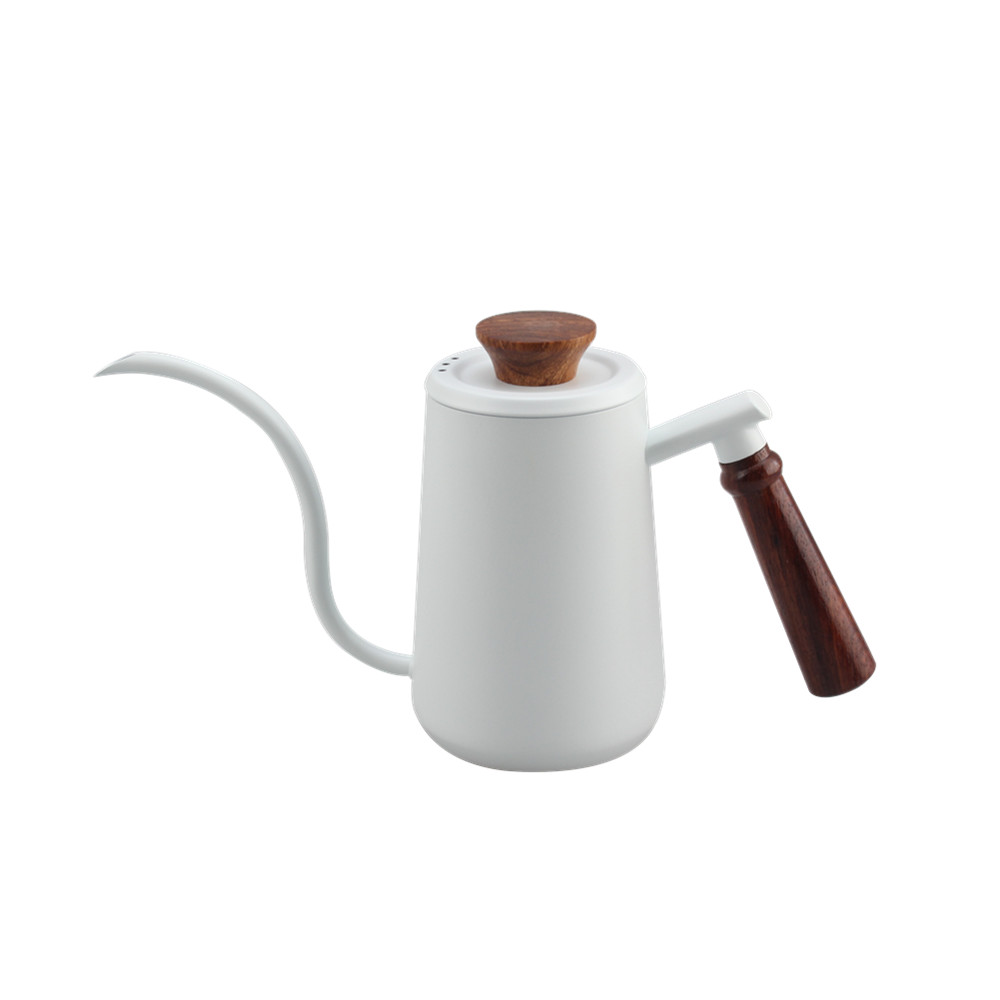 White Pour Over Coffee Kettle With Lid