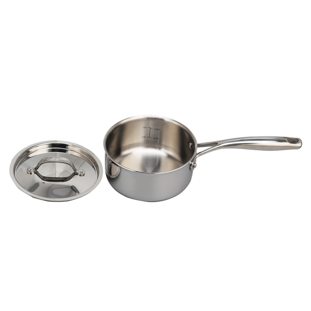 Whole-Clad Tri-Ply Stainless Steel Saucepan With Lid