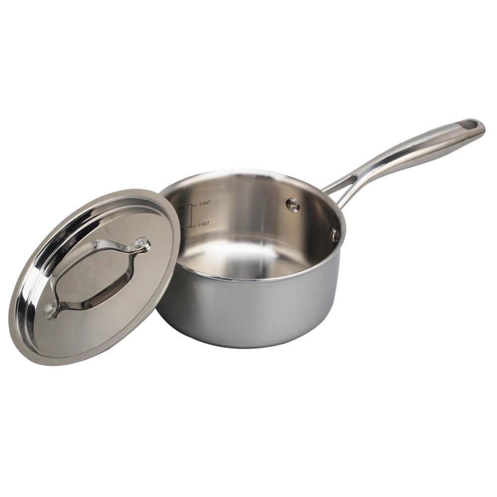 Whole-Clad Tri-Ply Stainless Steel Saucepan With Lid