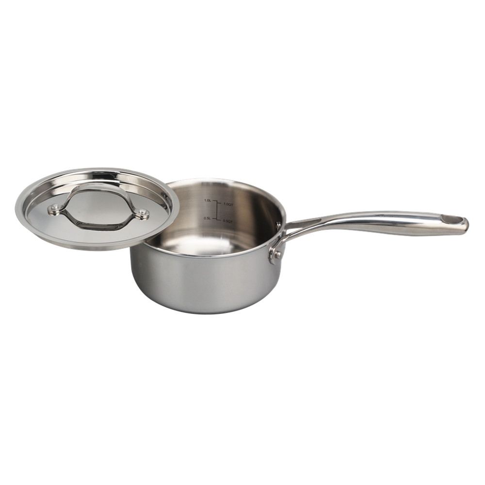 Whole-Clad Tri-Ply Stainless Steel Saucepan With Lid