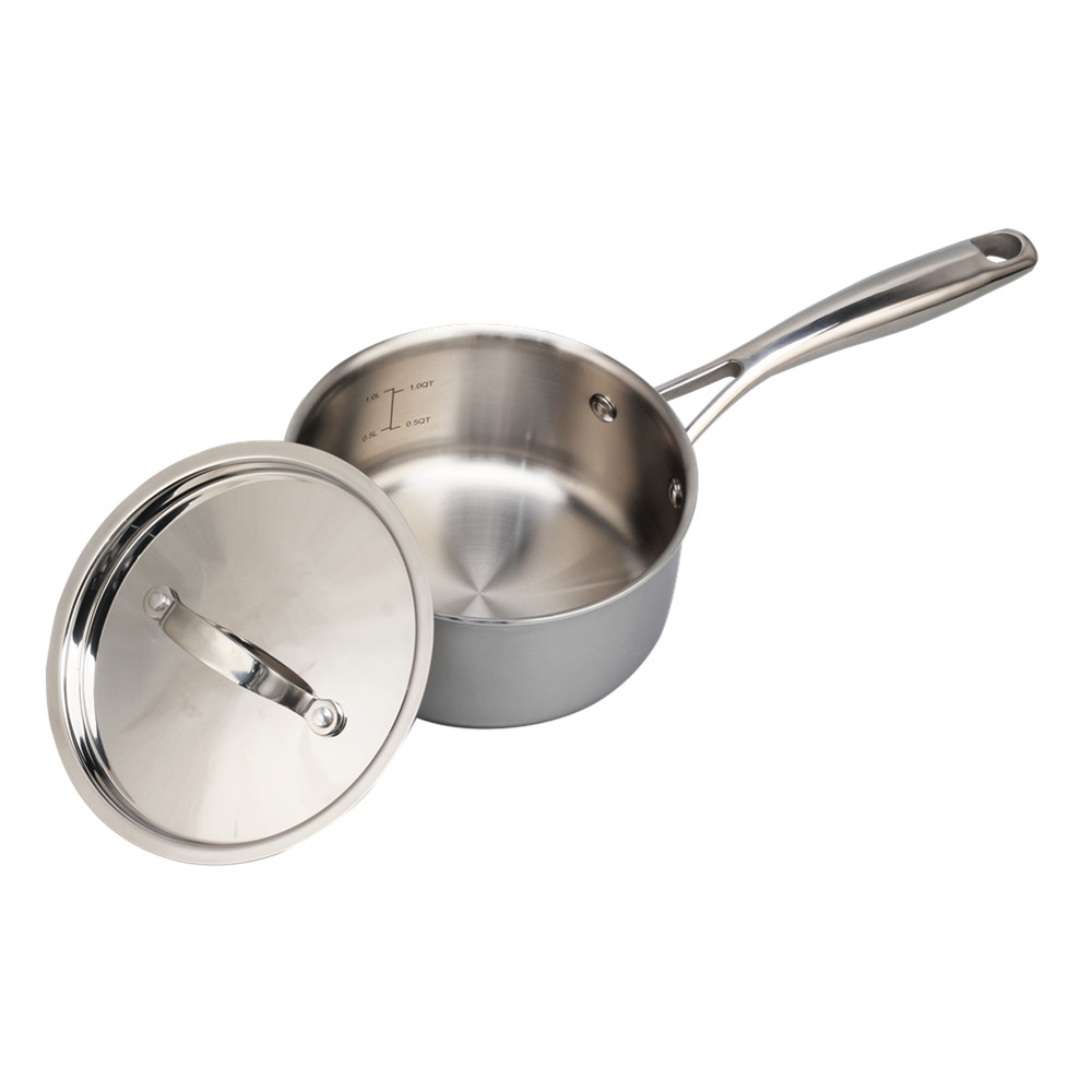 Whole-Clad Tri-Ply Stainless Steel Saucepan With Lid