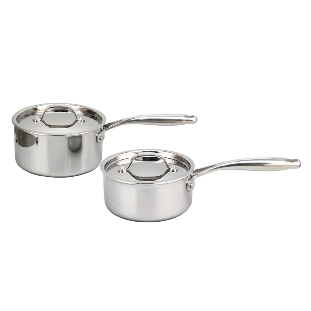 Whole-Clad Tri-Ply Stainless Steel Saucepan With Stainless Steel Lid