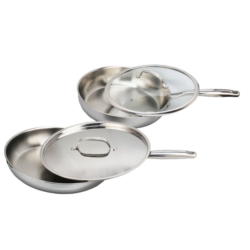 Triply Stainless Steel Frying Pan With Lid