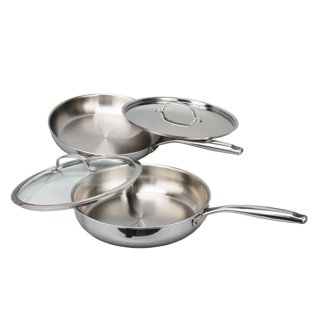 Triply Stainless Steel Frying Pan With Lid