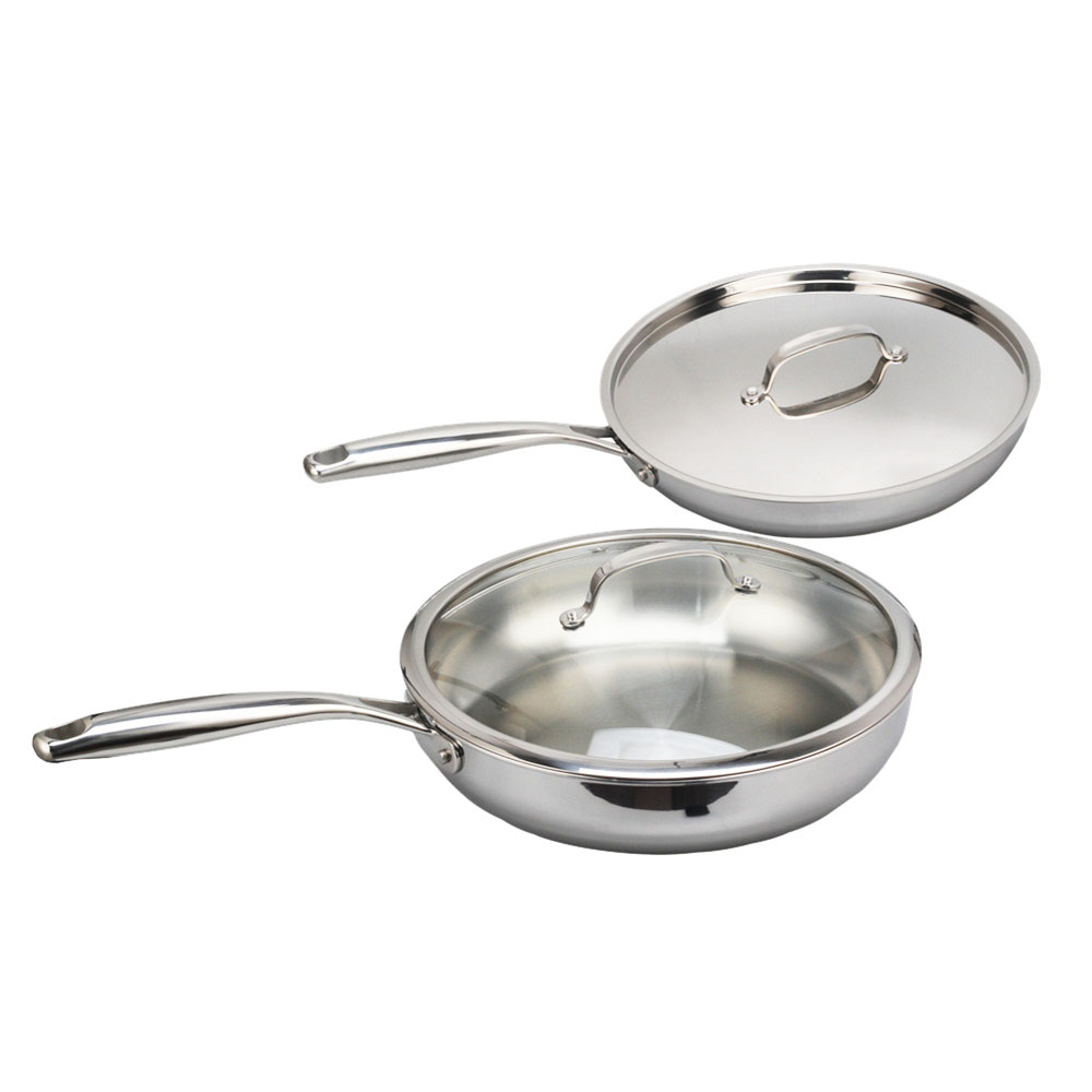 Triply Stainless Steel Frying Pan With Lid