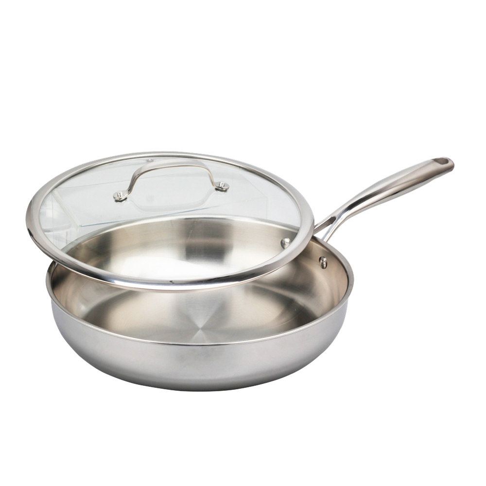 Triply Stainless Steel Frying Pan With Lid